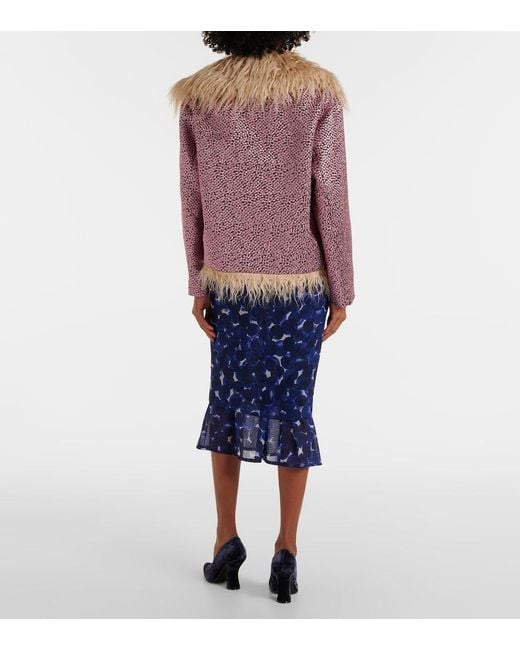 Dries Van Noten Purple Embellished Jacket