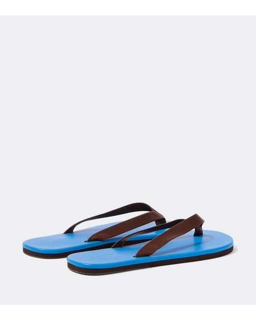 Auralee Blue Leather Thong Sandals for men
