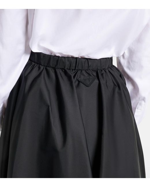 Prada Black Re-Nylon Belted Midi Skirt