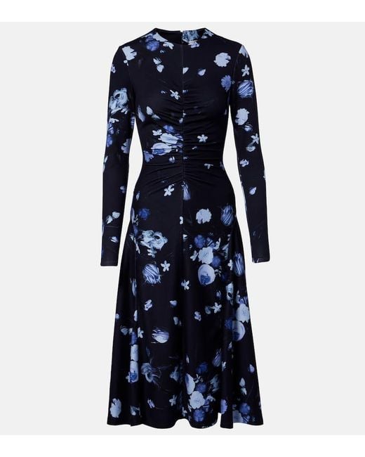 Erdem Blue Midikleid Aus Jersey
