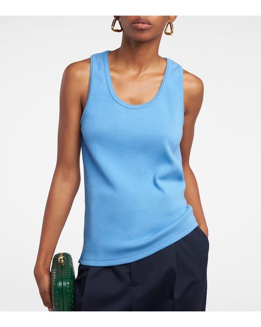 Bottega Veneta Blue Top Aus Einem Baumwollgemisch