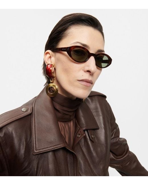 Saint Laurent Brown Sl 567 Oval Sunglasses