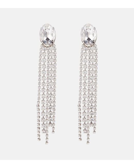 Jennifer Behr White Crystal-embellished Earrings