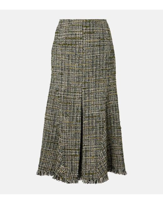 Jupe Midi En Tweed Erdem en coloris Green