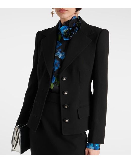 Chaqueta de botonadura simple de lana Dolce & Gabbana de color Black