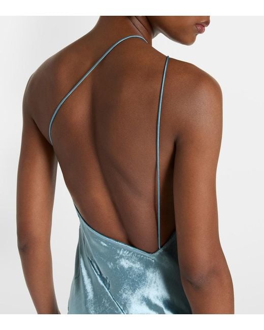 The Sei Blue Asymmetric Velvet Gown