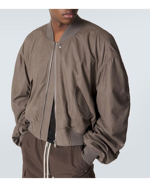 Rick Owens Brown Secchia Flight Leather Bomber Jacket for men