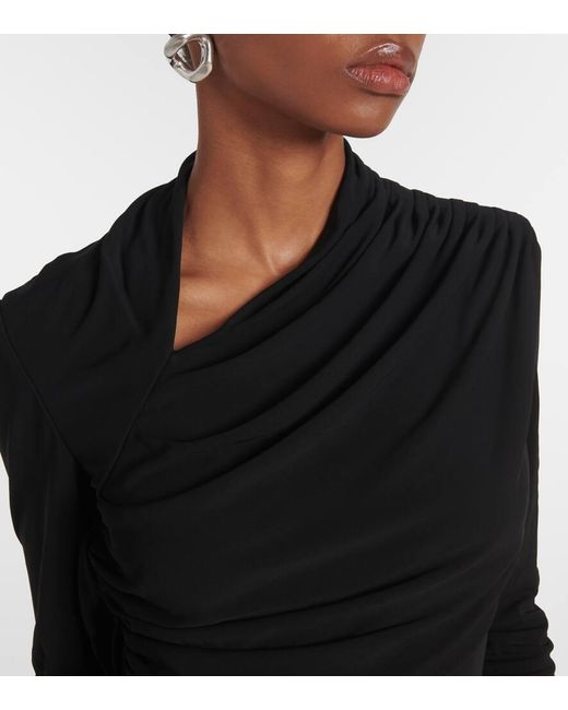 FFORME Black Joy Pleated Jersey Maxi Dress