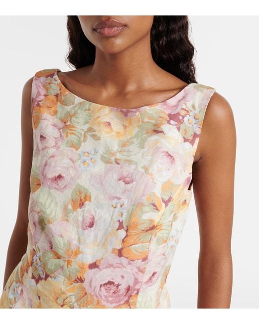 Faithfull The Brand Multicolor Sofia Floral Linen Minidress