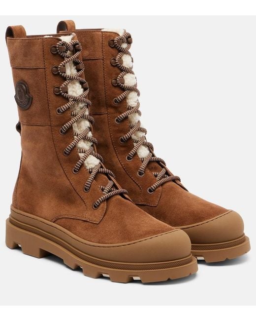 Moncler Brown Vera Suede Lace-Up Boots
