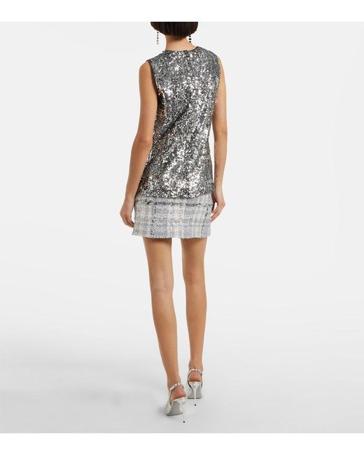 Dolce & Gabbana Gray Sequined Top