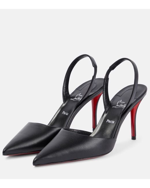 Christian Louboutin Black Apostropha Leather Slingback Pumps