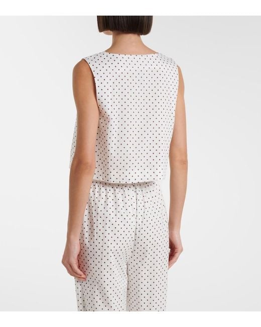 Posse White Rio Polka-Dot Crop Top