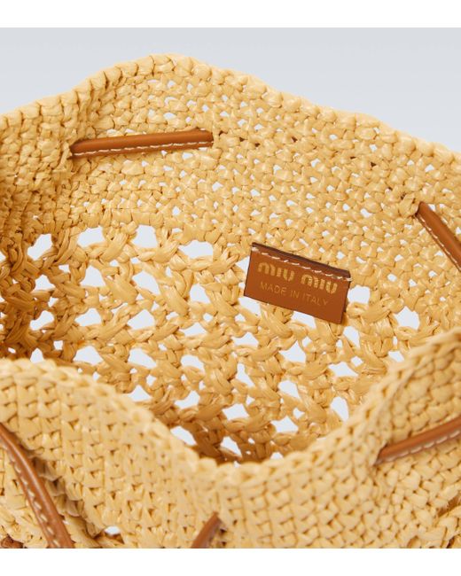 Miu Miu Metallic Mini Logo Crochet Bucket Bag for men
