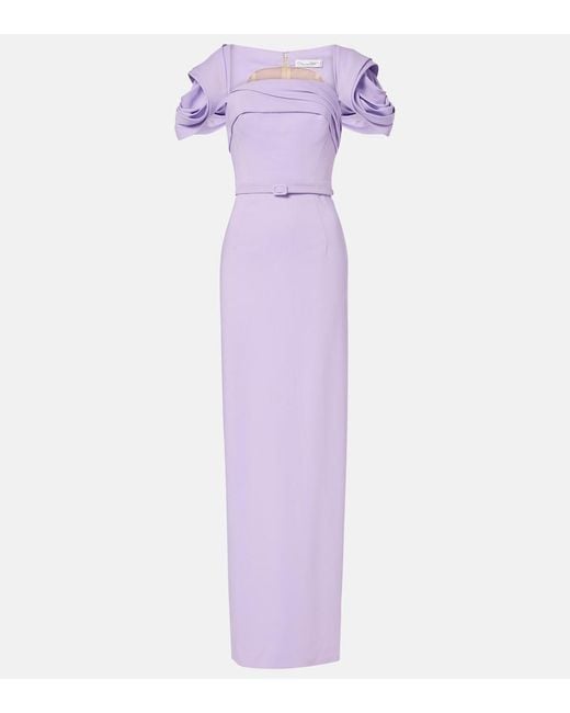 Oscar de la Renta Purple Rosette Gown