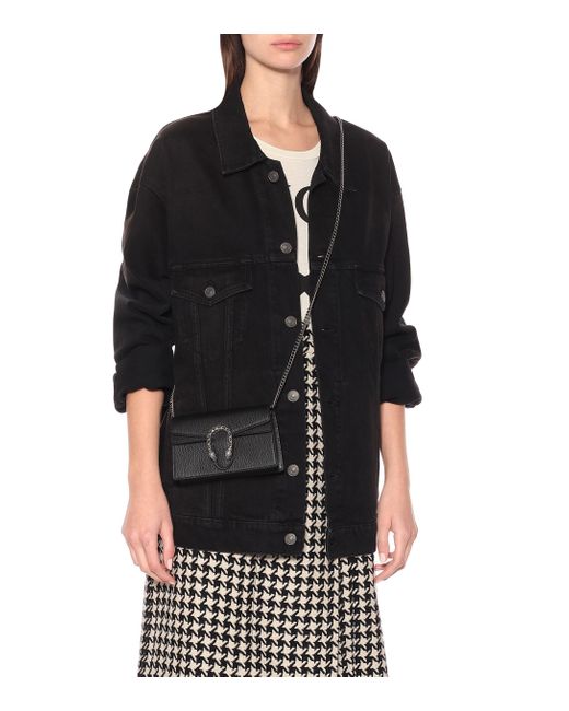 Gucci Dionysus Super Mini Leather Cross-body Bag in Black | Lyst