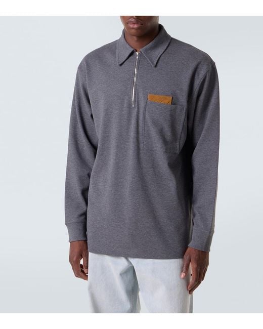 Polo En Coton Intrecciato Bottega Veneta pour homme en coloris Blue