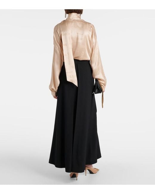 Balenciaga Black Wool Maxi Skirt