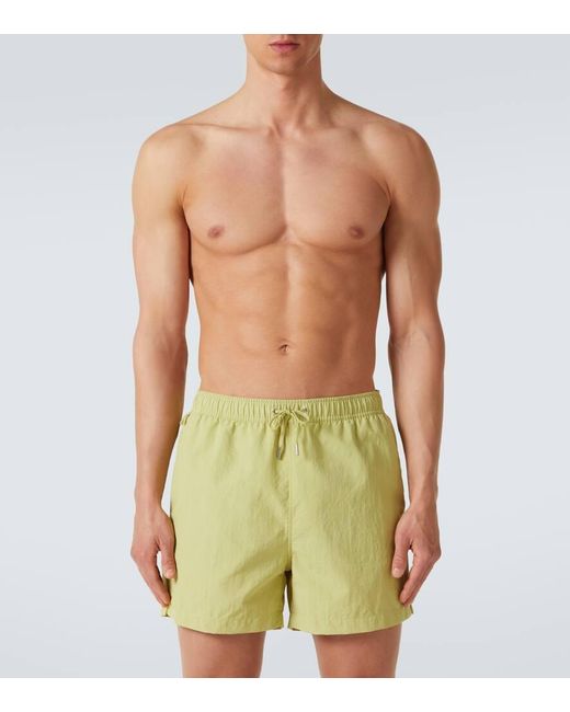 CDLP Green Poplin Swim Trunks for men