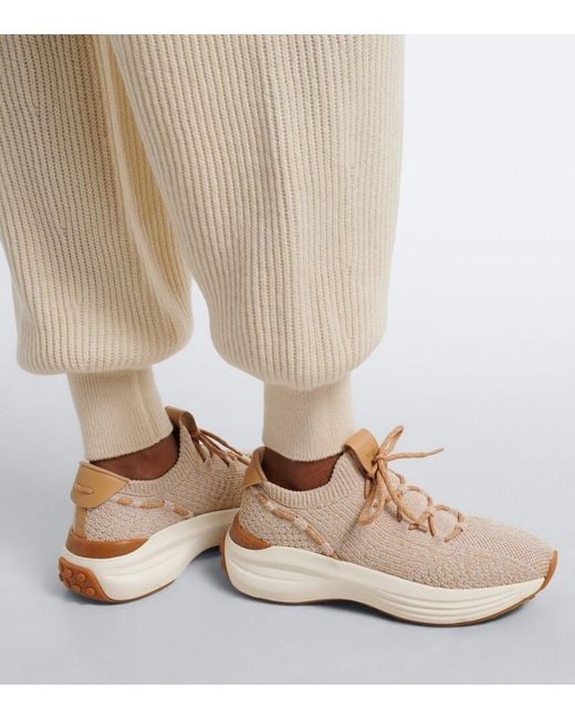 Tod's White Knitted Sneakers