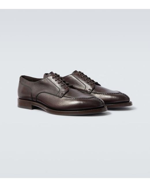 Brunello Cucinelli Schnuerschuhe Aus Leder in Brown für Herren