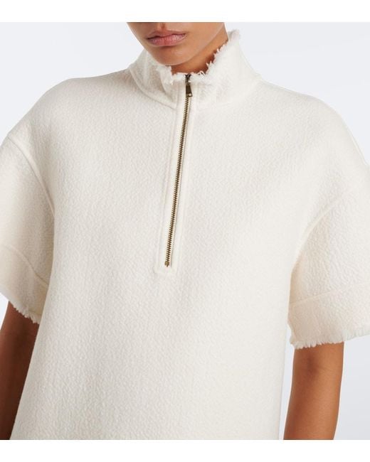 Max Mara Natural Virgin Wool Jersey Sweatshirt Dress