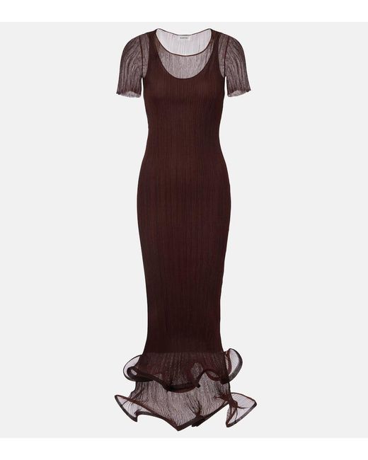 Jonathan Simkhai Women's Red Ruffled Midi Dress