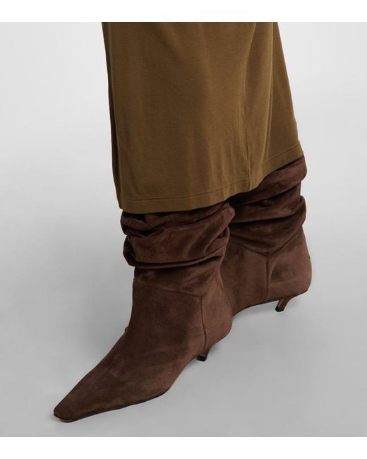 AMINA MUADDI Brown Ankle Boots Jamie 25 Aus Veloursleder