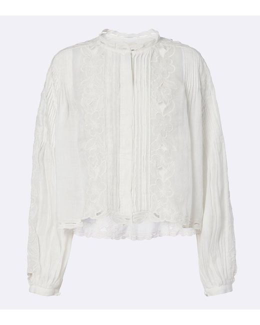 Isabel Marant White Rubra Broderie Anglaise Ramie Blouse
