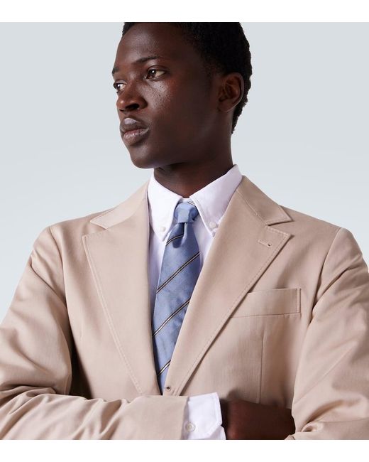 Corbata De Seda A Rayas Brunello Cucinelli de hombre de color Blue