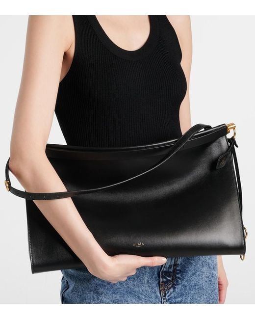 Alaïa Black Leather Bag Le Click East West Large