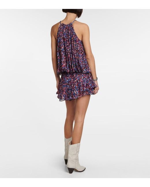 Isabel Marant Purple Fabino Printed Georgette Top