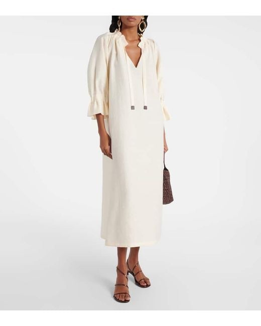 Abito Lungo Jene di Max Mara in Natural