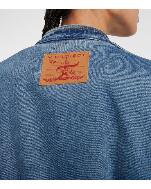 Y. Project Blue Snap Off Denim Bomber Jacket