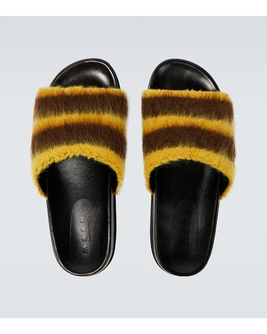 Marni Multicolor Fussbett Striped Slides for men