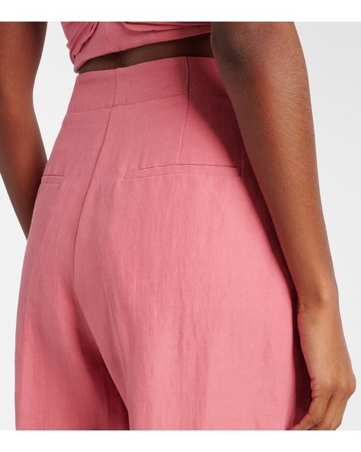 TOVE Red Santu Linen And Cotton-Blend Culottes