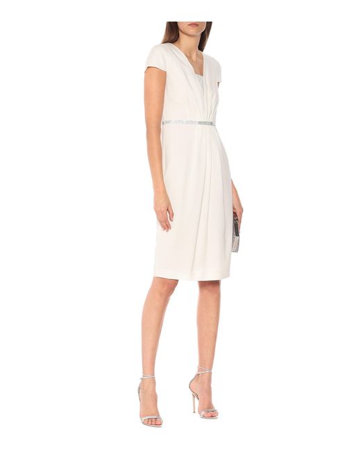 Max Mara Acerbo Crystal-embellished Dress in White | Lyst