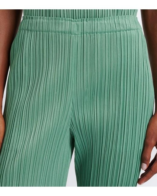 Pleats Please Issey Miyake Green Monthly Colors: August Pleated Slim Pants