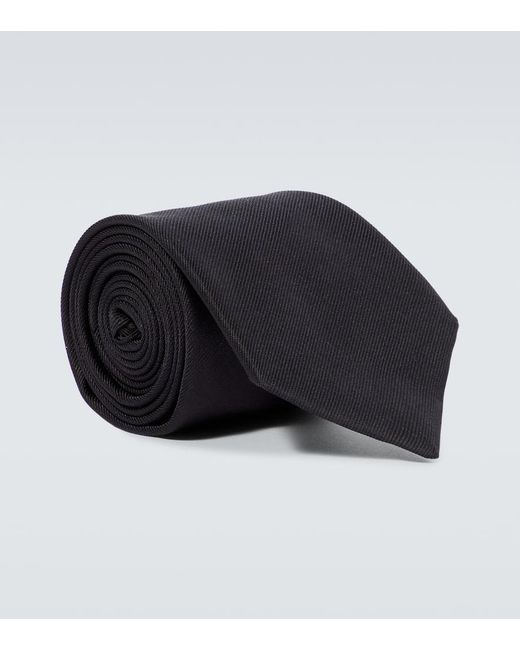 Corbata de seda Giorgio Armani de hombre de color Black