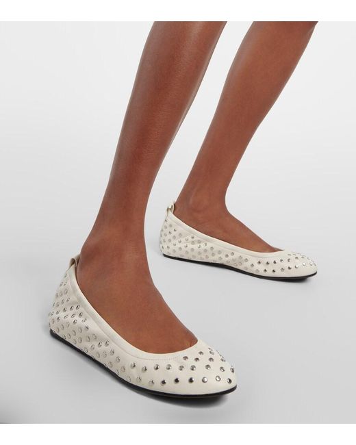 Isabel Marant White Belna Leather Ballet Flat