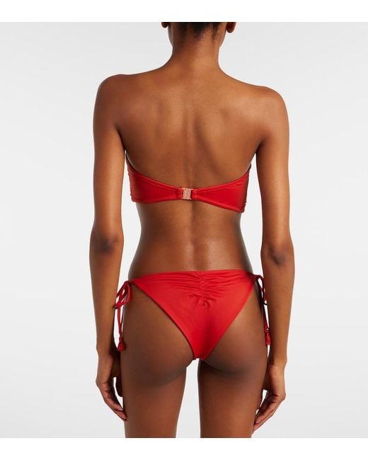 Johanna Ortiz Red Low-Rise Bikini Bottoms