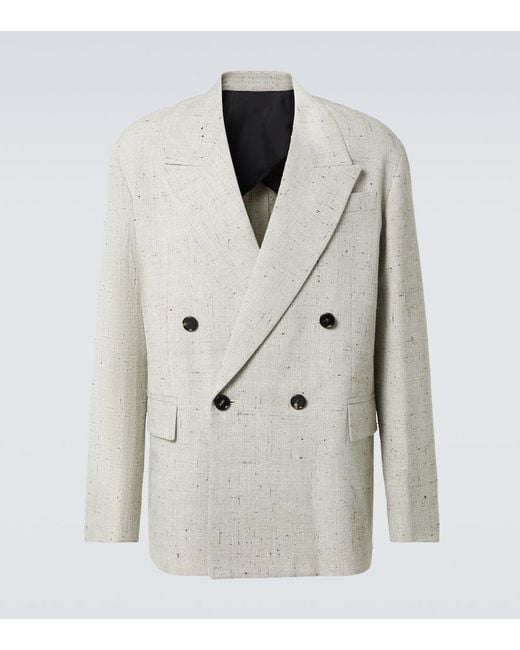 Bottega Veneta Gray Double-Breasted Blazer for men