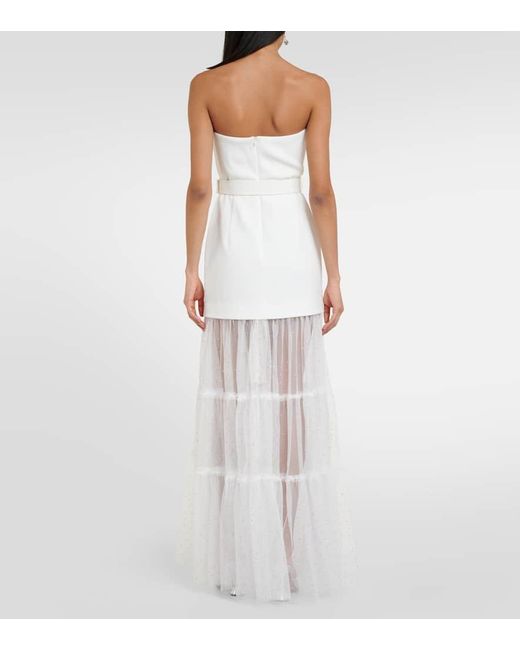 Rebecca Vallance White Bridal Mirabella Tulle And Crepe Gown
