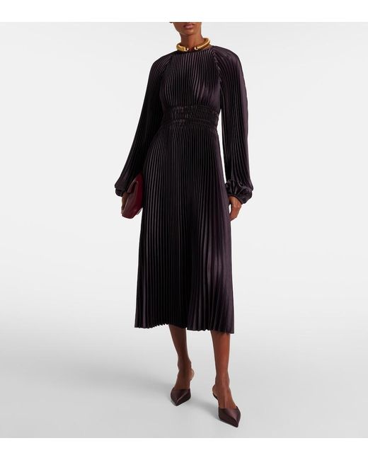 Joseph Black Ortiz Pleated Midi Dress