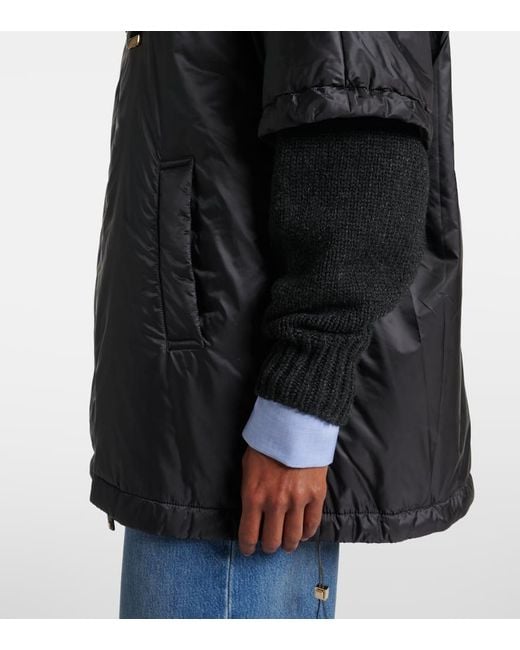 ポンチョ・ケープ S MAX MARA GREENCI PADDED CAPE Max Mara Kaki Greenci Padded Cape in Water-Repellent Canvas