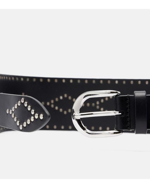 Isabel Marant Black Lucie Studded Leather Belt