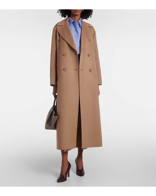 Max Mara Natural Mantel Custodi Aus Wolle