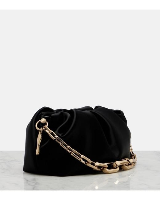 Christian Louboutin Black Eva Small Satin Shoulder Bag
