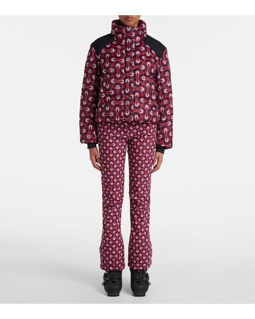 Fusalp Red Tatum Printed Quilted Ski Jacket
