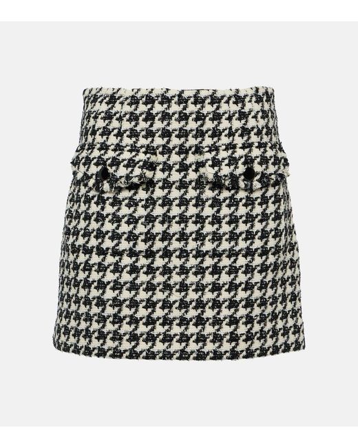 Veronica Beard Black Adriel Houndstooth Miniskirt